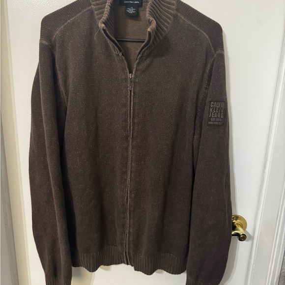 Calvin Klein‎ Jeans Brown Zip Up Sweater - Picture 1 of 6